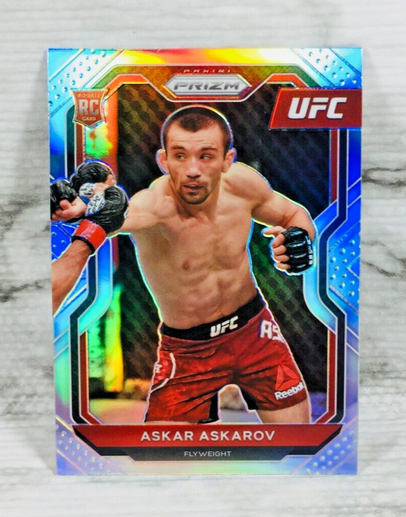 2021 PANINI UFC PRIZM #8 "ASKAR ASKAROV" SILVER PRIZM RC ROOKIE CARD (B)