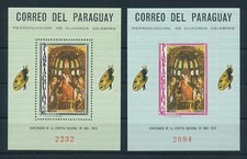 [105536] Paraguay 1966 Art paintings Madonna and child 2 Souvenir Sheets MNH