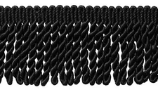 Black 3" Bullion Fringe Trim Midnight's Embrace [By The Yard]