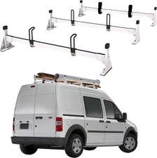 3pcs Cargo Van Roof Ladder Rack for Ford Transit Connect Steel White 750LBS Load