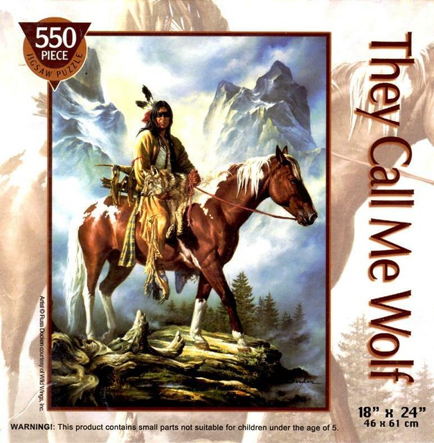 PUZZLE JIGSAW THEY CALL ME WOLF 18X24 AMERICAN INDIAN SERIES 550