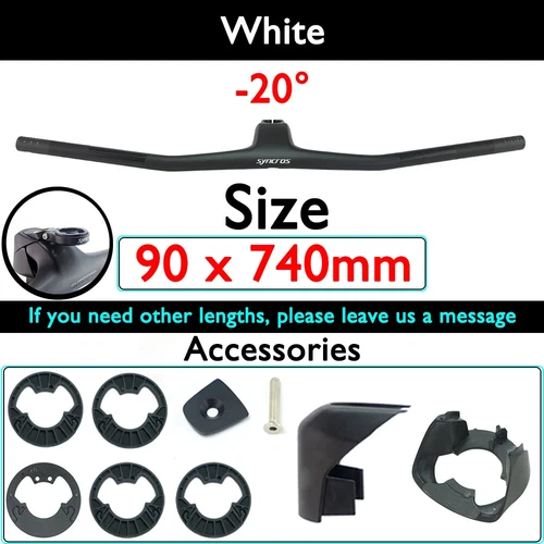 Full Carbon MTB Bicycle Integrated Cockpit Handlebar 740-780mm -20° UD Matte - Picture 22 of 48