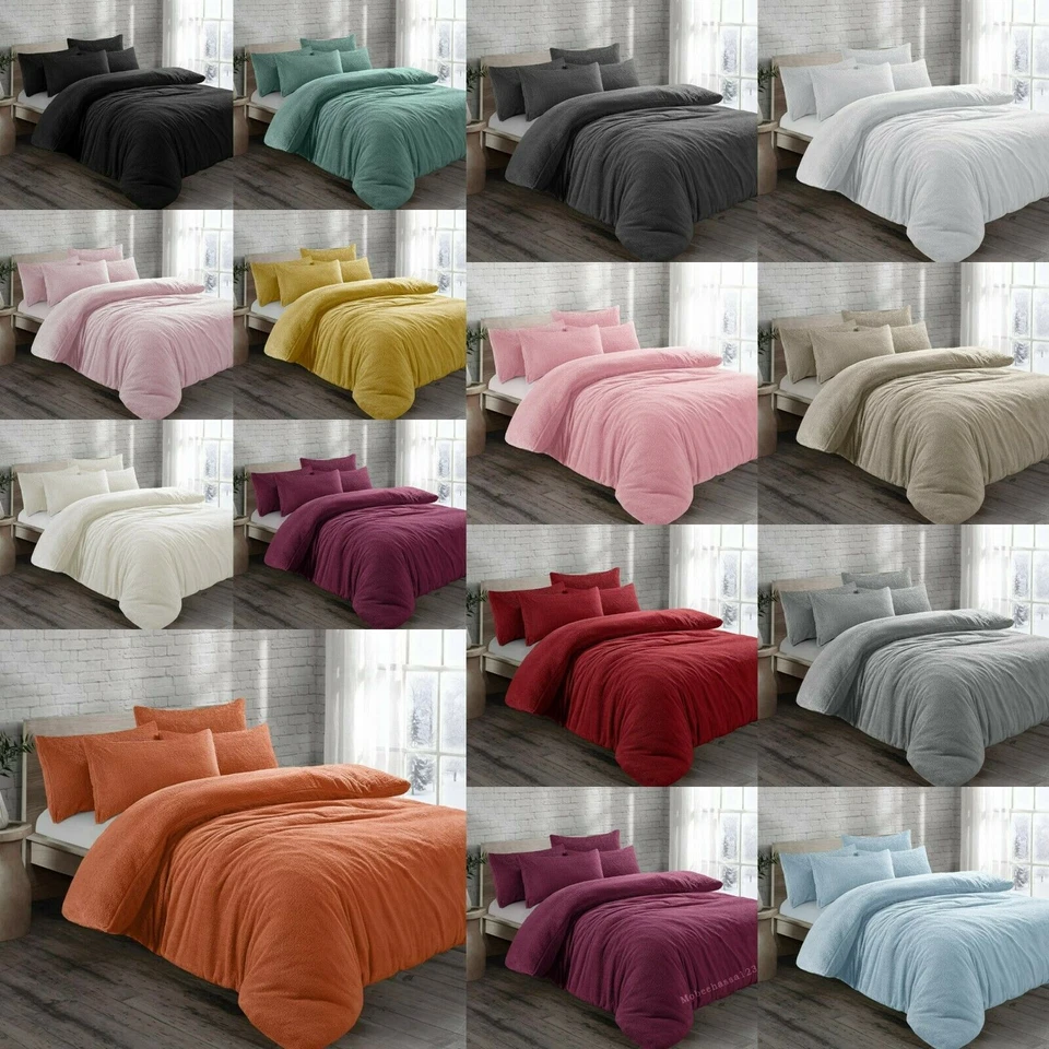 NIGHT ZONE TEDDY BEAR FLEECE DUVET COVER SET PILLOW CASE SHERPA THERMAL WARM SOFT BEDDING