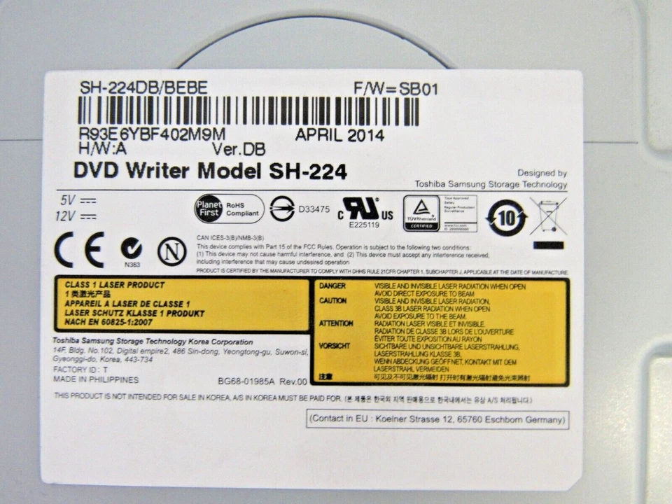 Samsung Lot of 6 SH-224 DVD±RW Internal Optical Drive     19-2 - Image 2 of 2