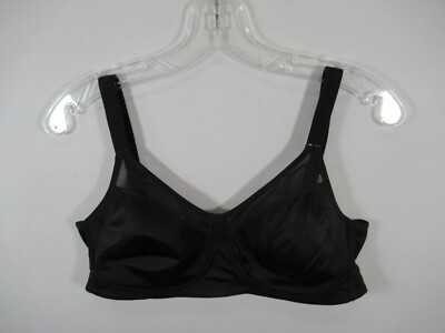 Playtex 18 Hour Smoothing Minimizer Bra 38C Black Wireless 4697