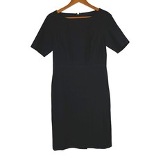 Ann Taylor Sheath Dress Size 4 Short Sleeve Career Office Work Knee Length Black