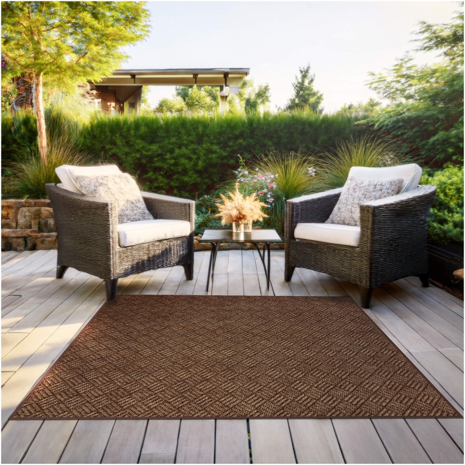 Koeckritz Premium Weave Boardwalk Brown Indoor/Outdoor Rug | Patios ...