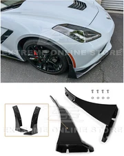 Z06 Stage 3 PAINTED CARBON FLASH Front Splitter Extensions For 14-19 Corvette C7