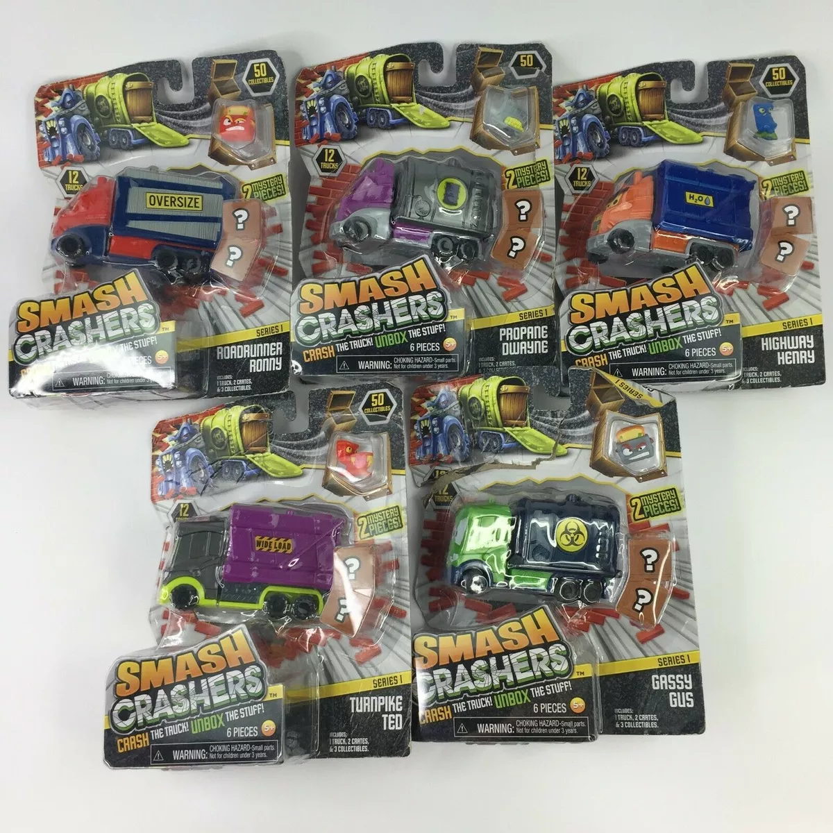 Smash Crashers Trucks Toy Lot of 9 Toys