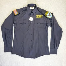 Flying Cross Security Shirt Uniform Men's Long Sleeve Blue Size 15.5 36/37