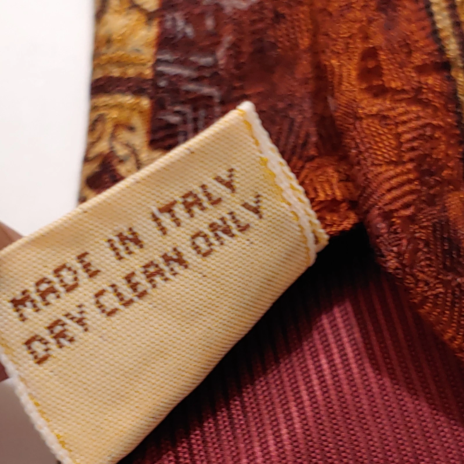 Villa Bolgheri Tie Mens 3.75 " x 59 BOGO Brown Silk Geometric Necktie Italy image 7