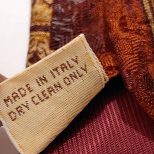 Villa Bolgheri Tie Mens 3.75 " x 59 BOGO Brown Silk Geometric Necktie Italy image 7