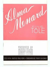 Alma Menard Fine Tole Product Booklet with Prices 1930's Presented by Mary Ryan 