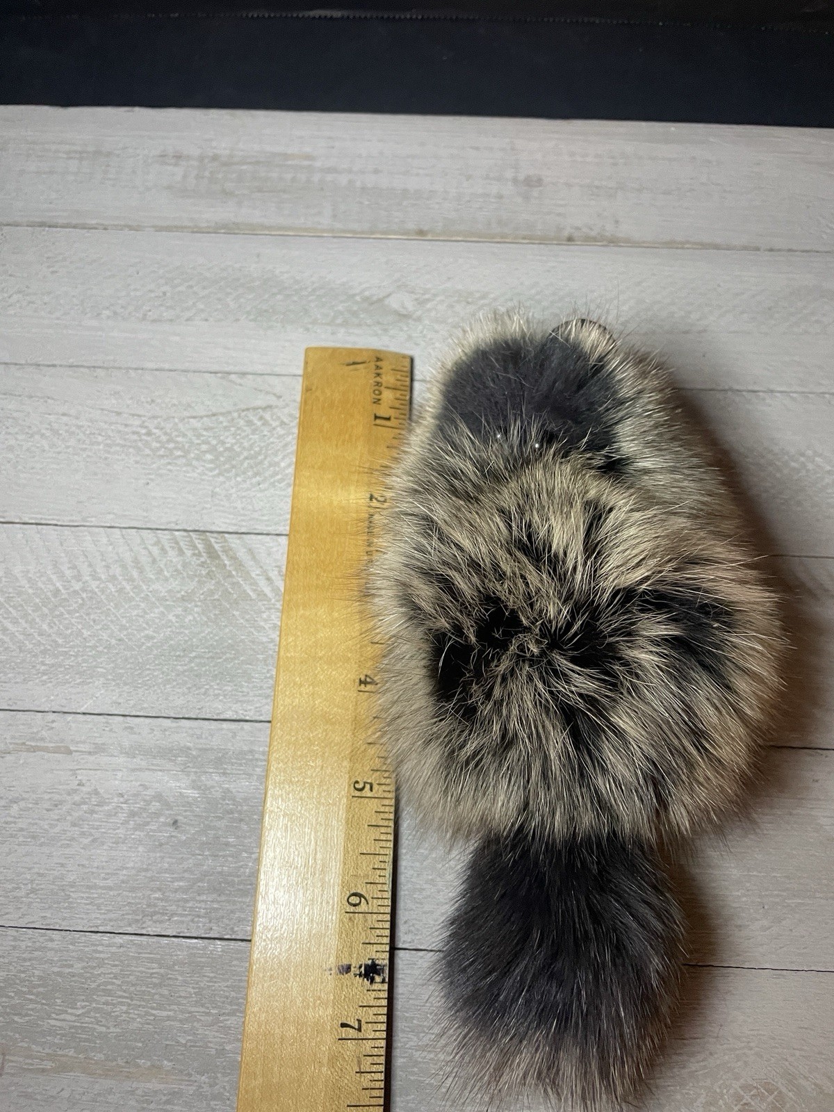 Soft Real Fur Keychain Fox With Attached Tail -Squeaks When Shaken- Korea