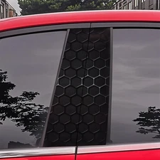 7.9*19.8'' Black 3D Honeycomb Car Center Pillar Sticker Car Window Door Decal