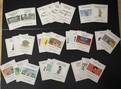#ad Monopoly The Simpsons 2001 28 Title Deed Replacement Game Cards $11.99