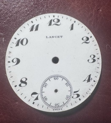Lancet White Enamel Watch Dial Face Arabic Numerals Subdial Compatible Lancet