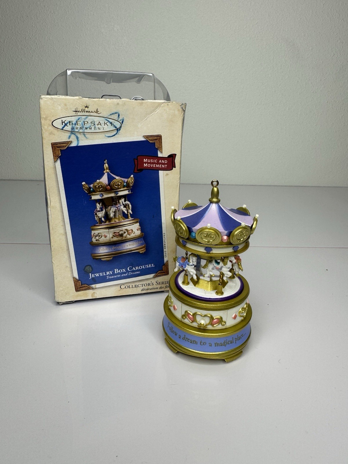2003 Hallmark Keepsake Ornament Jewelry Box Carousel Music & Movement