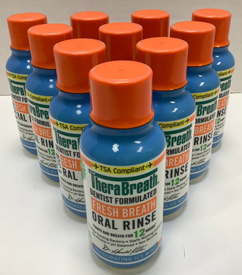 TheraBreath Oral Rinse, Invigorating Icy Mint, 3oz, Exp. 3/2027, 10 Pack
