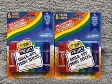 Lot of 2 - 6ct Crayola Project Quick Dry Paint Sticks - Classic Colors