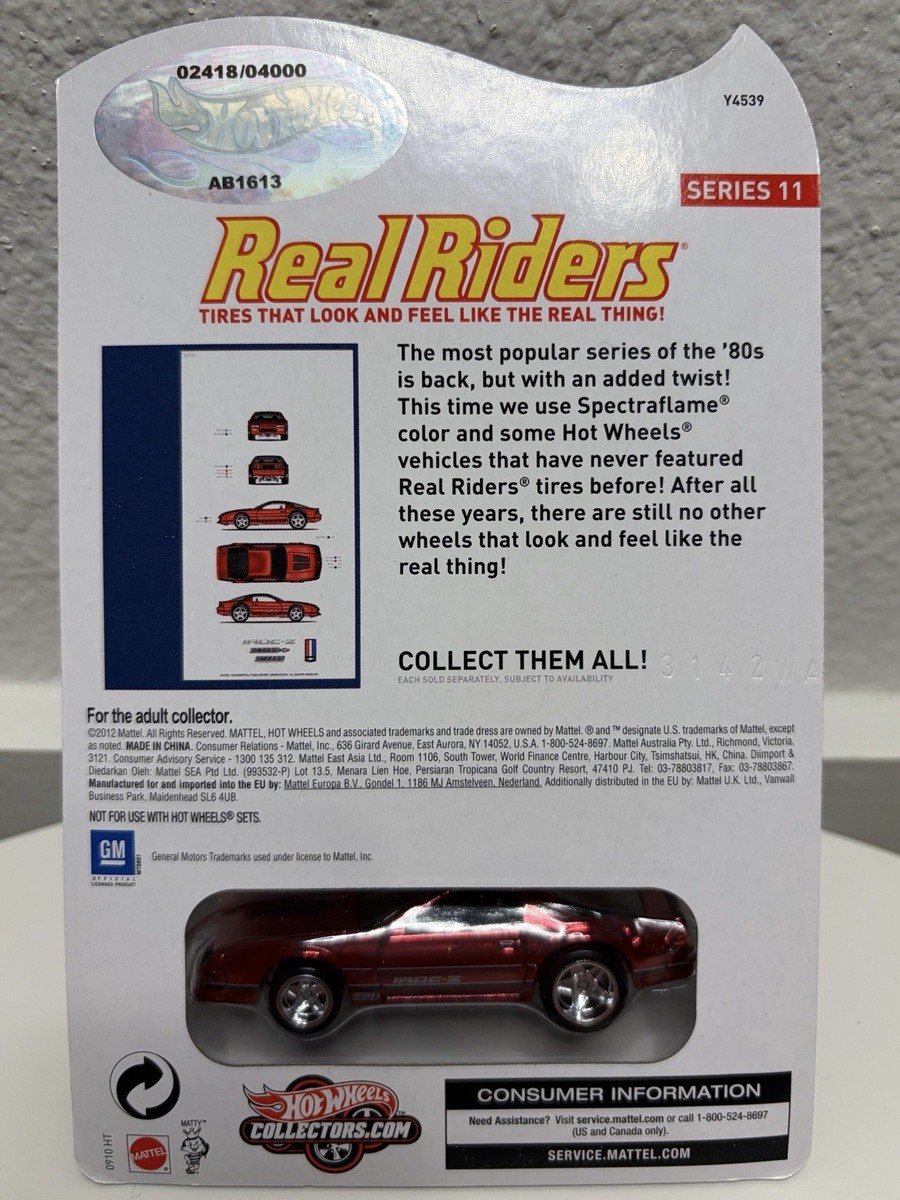 Hot Wheels Real Riders IROC-Z Series 11 Spectraflame Red 02418