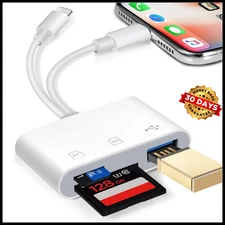 SD Card Reader for IPhone, IPad, USB C Dual Port TF SD USB Memory Card Adapter