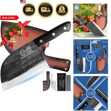 Chef Knife Kitchen High Carbon Steel Forged Full Tang 6.7 Inch with Sheath