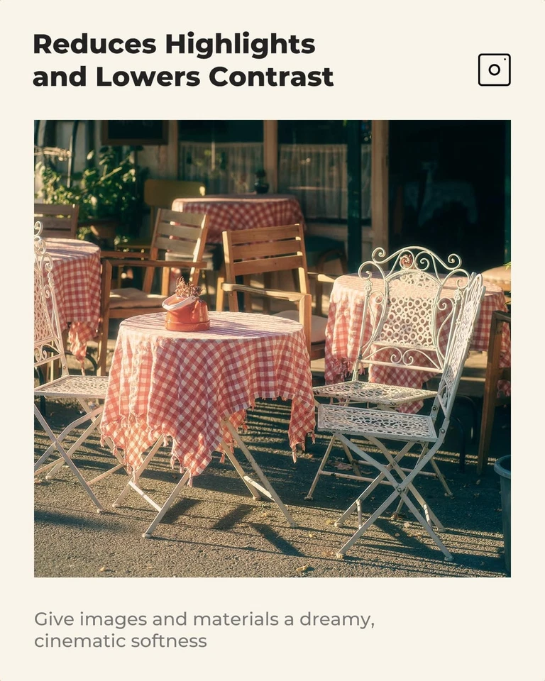 K&F Concept Black Diffusion Filter Soft Mist 1/4 1/8 Filter 52/62/67/72/77/82mm - Image 4 of 4