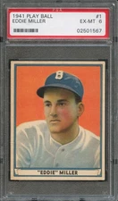 BB - 1941- Play Ball - #1 - Eddie Miller - PSA 6 - EX-MT