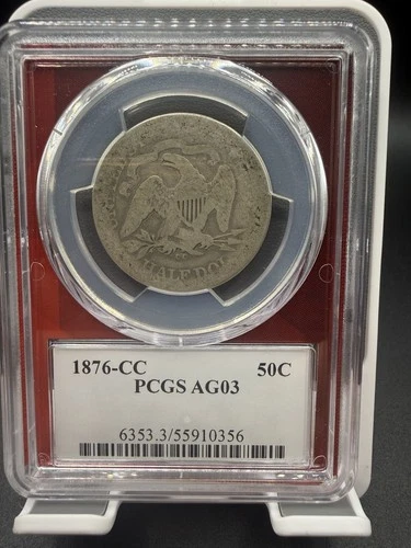 1876-CC  50C LIBERTY SEATED HALF DOLLAR  CARSON CITY NGC AG3