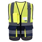 Reflective Vest Safety Zip Pocket Hi Viz Security Waistcoats Multi Customized