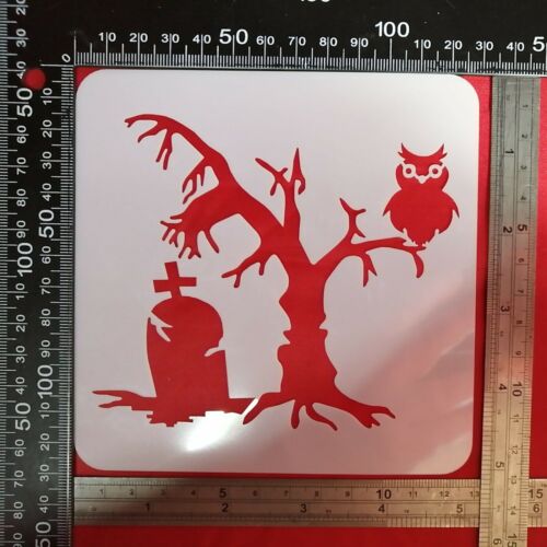 Halloween Stencil Witch Ghost Haunted House Pumpkins Skeletons Bones Bats Craft - Picture 10 of 231