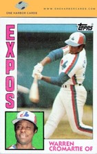 1984 Topps Montreal Expos Baseball Card #287 Warren Cromartie