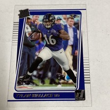 Tylan Wallace 2021 Panini Clearly Donruss Rated Rookie Purple #74 Rookie RC
