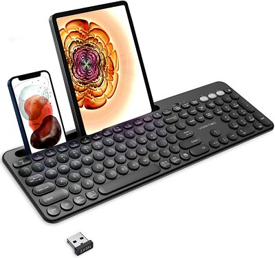 Wireless Bluetooth Multi Device Keyboard for iPad, iPhone, Android, Mac, PC etc