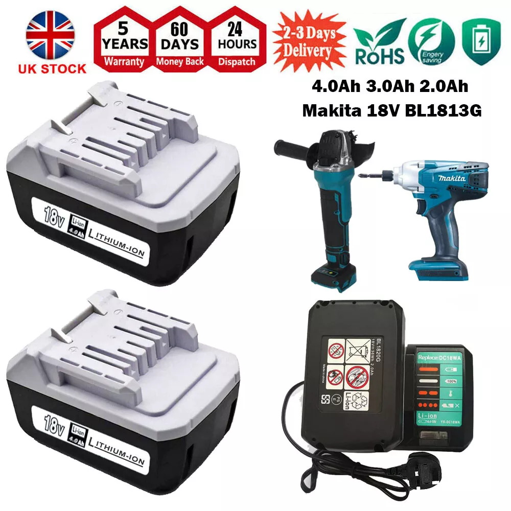 Makita G Series Battery 18V BL1815G BL1813G BL1820G HP457D 198186 3 Charger Set