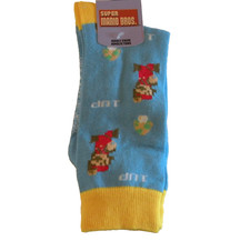 Super Mario Brothers Adult Crew Socks by BIOWORLD Size 10-13 Nintendo New