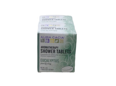 2pk Aura Cacia Aromatherapy Shower Tablets Purifying Eucalyptus 6 Total Tablets