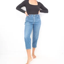 80s Vintage Gitano Jeans High Waisted Regular Fit Cropped Short Leg Size 10