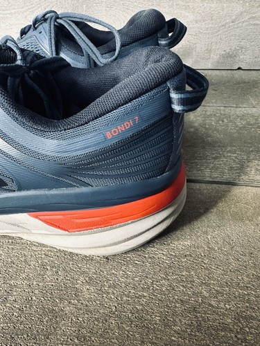 Hoka One One Bondi 7 Herren Größe 9,5 Blau Grau Laufschuhe Turnschuhe 1110518 RTOS - Bild 3 von 11