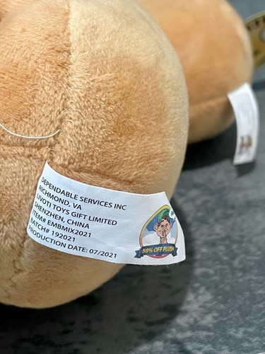 Lot of 2, Emoji Sign Monkey Plush Stuffed Toy Nerdy Glasses & Money Eyes 6" - Picture 7 of 8