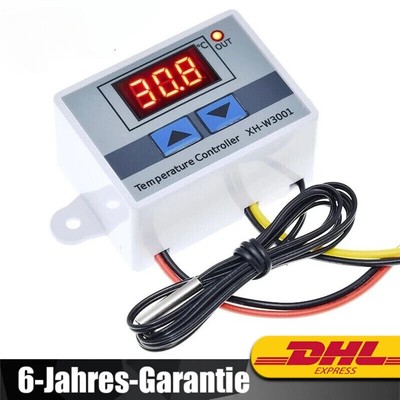 Temperaturregler 12V Digitaler Thermostat XH-W3001 mit Probe Steuerung Schalter