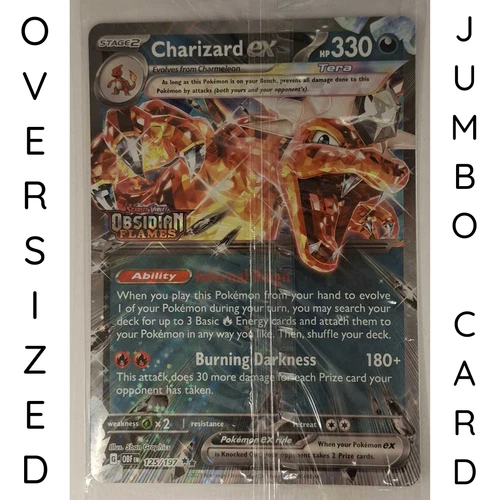 Pokémon OVERSIZED JUMBO Obsidian Flames Charizard ex 125/197 Promo (Sealed) ENG
