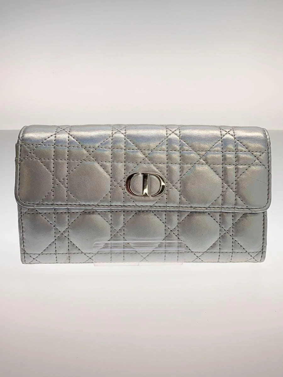 Portefeuille long femme Christian Dior cuir argenté 33 MA 0213 occasion