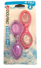 Kid’s Swim Goggles 2 Pack Pink & Purple Latex Free Ages 4+