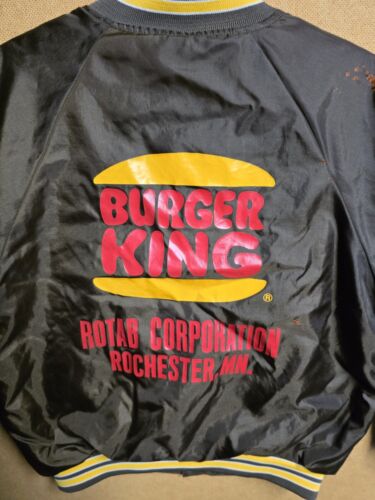 Bomber vintage Burger King raso giacca L marrone anni 80 90 made in USA starter - Foto 3 di 6