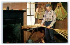 Gatlinburg, TN Postcard-  ARROWCRAFT SHOP ELMER KEAR BROOMMAKER