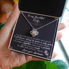 To My Wife Necklace, Love Knot Pendant, Valentine Gift For Wife, I Will Be Yours
