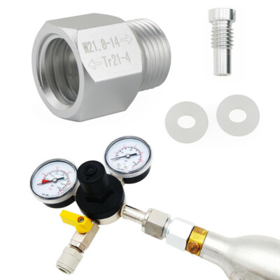 CO2-Zylinder Regler Adapter TR21-4 auf W21.8-Anschluss Für Sodastream Silber Kit