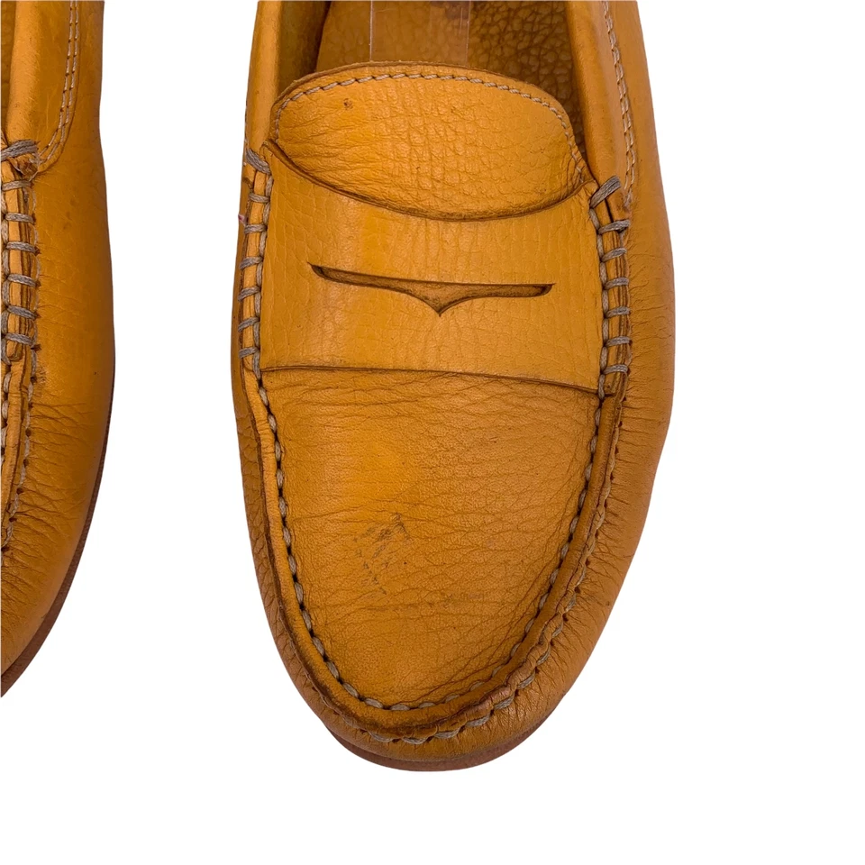 Mocasines de conducción Tods de cuero granulado amarillo talla 38 centavo mocasines Foto 3 de 4